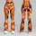 Playful Blue And Cream Cats On Tangerine For Yoga Sessions And Everyday Activewear Leggings - 9