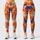 Playful Blue And Cream Cats On Tangerine For Yoga Sessions And Everyday Activewear Leggings - 3