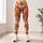 Playful Blue And Cream Cats On Tangerine For Yoga Sessions And Everyday Activewear Leggings - 4
