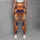 Playful Blue And Cream Cats On Tangerine For Yoga Sessions And Everyday Activewear Leggings - 6