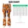 Playful Blue And Cream Cats On Tangerine For Yoga Sessions And Everyday Activewear Leggings - 7