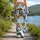 Colorful Monarch and Blue Butterflies for Yoga, Running and Outdoor Fitness for Women Leggings - 12