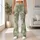 Sage Green Chrysanthemum Florals for Yoga Pilates and Everyday Wear Leggings - 11