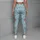 Pink Rose Sprigs on Aqua for Fresh Casual Everyday Style and Spring Outings Leggings - 6