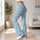 Pink Rose Sprigs on Aqua for Fresh Casual Everyday Style and Spring Outings Leggings - 11