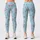 Pink Rose Sprigs on Aqua for Fresh Casual Everyday Style and Spring Outings Leggings - 3