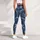 Blue Gray Camouflage Activewear Style for Gym Training and Outdoor Fitness Leggings - 6