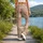 Peach Meadow Daisies for Yoga, Pilates, Commuting, and Relaxed Everyday Adventures Leggings - 12