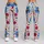 Blue Daisy And Crimson Wildflower Blooms For Yoga, Pilates And Outdoor Fitness Lifestyle Leggings - 9