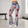 Blue Daisy And Crimson Wildflower Blooms For Yoga, Pilates And Outdoor Fitness Lifestyle Leggings - 10