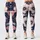 Navy Blush Botanical Flowers for Yoga Pilates Running and Summer Fitness Leggings - 3
