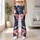 Navy Blush Botanical Flowers for Yoga Pilates Running and Summer Fitness Leggings - 11