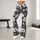 Monochrome Wildflower Garden for Summer Yoga, Gym Workouts and Outdoor Training Leggings - 11
