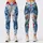 Blue Tropical Monstera and Hibiscus for Yoga, Gym Training and Outdoor Fitness Lifestyle Leggings - 3