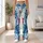 Blue Tropical Monstera and Hibiscus for Yoga, Gym Training and Outdoor Fitness Lifestyle Leggings - 10