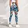 Blue Tropical Monstera and Hibiscus for Yoga, Gym Training and Outdoor Fitness Lifestyle Leggings - 6