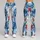 Blue Tropical Monstera and Hibiscus for Yoga, Gym Training and Outdoor Fitness Lifestyle Leggings - 9