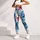 Blue Tropical Monstera and Hibiscus for Yoga, Gym Training and Outdoor Fitness Lifestyle Leggings - 5