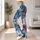 Blue Tropical Monstera and Hibiscus for Yoga, Gym Training and Outdoor Fitness Lifestyle Leggings - 11