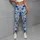 Blue Watercolor Floral Blooms for Yoga, Running, and Everyday Fitness Wear Style Leggings - 5