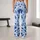 Blue Watercolor Floral Blooms for Yoga, Running, and Everyday Fitness Wear Style Leggings - 10
