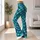 Turquoise Mermaid Scales for Coastal Getaways and Fantasy Events for Her, Ocean Fans Leggings - 11