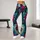 Colorful Aqua Magenta Serpent Scales for Fall Streetwear and Everyday Style for Women Leggings - 10