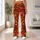 Red Gold Dragon and Peony Motifs for Bold Winter Parties and Striking Evening Style Leggings - 10