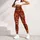 Red Gold Dragon and Peony Motifs for Bold Winter Parties and Striking Evening Style Leggings - 4