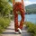 Red Gold Dragon and Peony Motifs for Bold Winter Parties and Striking Evening Style Leggings - 12