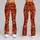 Red Gold Dragon and Peony Motifs for Bold Winter Parties and Striking Evening Style Leggings - 9