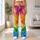 Rainbow Liquid Marble Colors For Bold Winter Style And Colorful Everyday Wear Leggings - 10