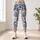 Ivory And Navy Botanical Blooms For Elegant Autumn And Winter Style Leggings - 4
