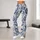 Ivory And Navy Botanical Blooms For Elegant Autumn And Winter Style Leggings - 10