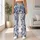 Ivory And Navy Botanical Blooms For Elegant Autumn And Winter Style Leggings - 11