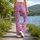 Blush Pink And Lavender Leopard Spots For Campus-To-Studio Activewear Style For Women Leggings - 12