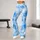 Icy Blue Watercolor Marbling for Yoga, Studio Training, and Everyday Movement Leggings - 10