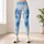 Icy Blue Watercolor Marbling for Yoga, Studio Training, and Everyday Movement Leggings - 4