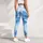 Icy Blue Watercolor Marbling for Yoga, Studio Training, and Everyday Movement Leggings - 6