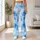 Icy Blue Watercolor Marbling for Yoga, Studio Training, and Everyday Movement Leggings - 11