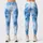 Icy Blue Watercolor Marbling for Yoga, Studio Training, and Everyday Movement Leggings - 1