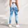 Icy Blue Watercolor Marbling for Yoga, Studio Training, and Everyday Movement Leggings - 4