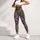 Olive Green Violet Rose Motifs for Dance, Travel and Everyday Wear for Women Leggings - 4