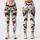 Red Cherry Blossoms and Green Leaves for Running and Outdoor Adventures Leggings - 1