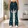 Teal Botanical Wildflowers and Foliage for Everyday Outings and Relaxed Weekend Style Leggings - 10