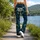 Teal Botanical Wildflowers and Foliage for Everyday Outings and Relaxed Weekend Style Leggings - 12