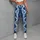 Indigo And White Shibori Waves For Yoga, Gym Training And Everyday Activewear Style Leggings - 5