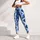 Indigo And White Shibori Waves For Yoga, Gym Training And Everyday Activewear Style Leggings - 4