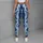 Indigo And White Shibori Waves For Yoga, Gym Training And Everyday Activewear Style Leggings - 6