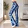 Indigo And White Shibori Waves For Yoga, Gym Training And Everyday Activewear Style Leggings - 12